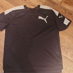 Puma Men's Black and White Short Sleeve Tee